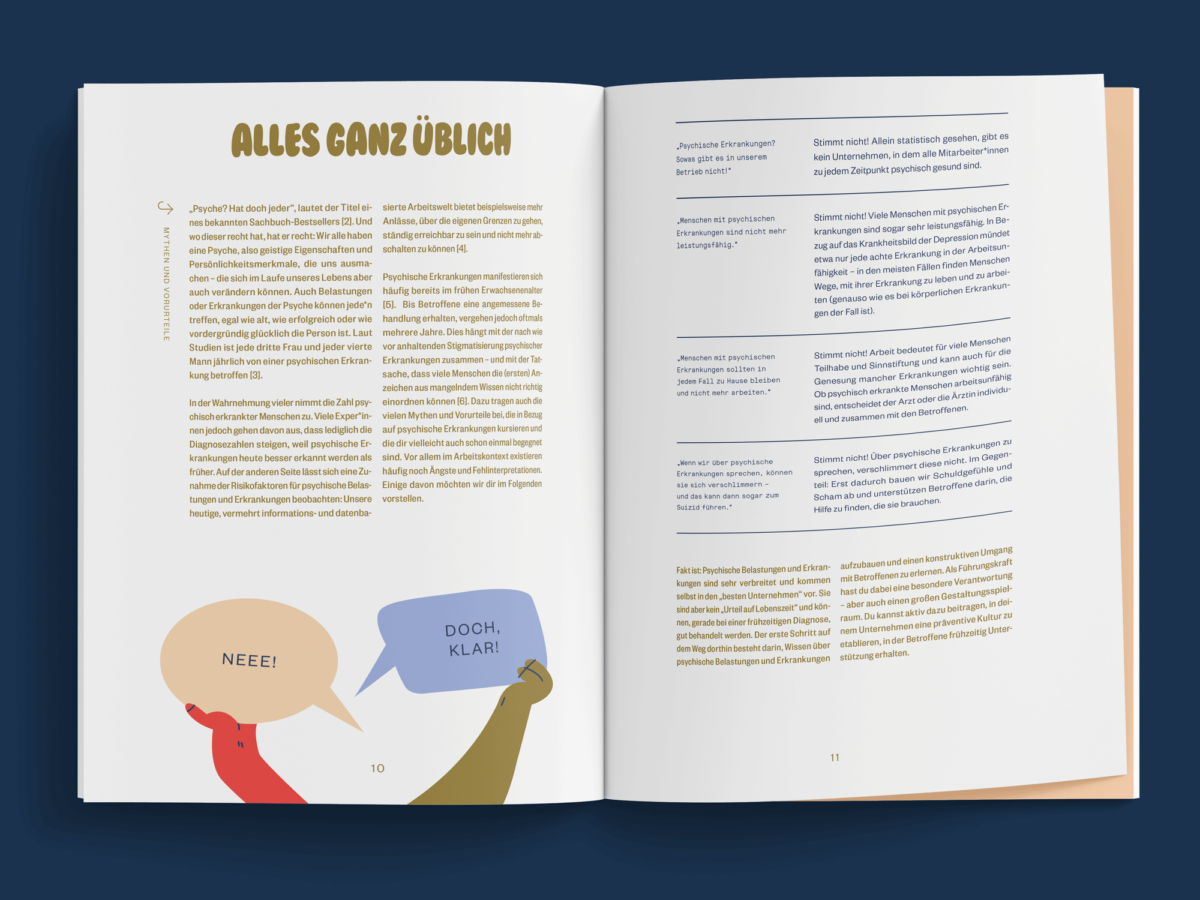 Beispielhafte Doppelseite aus der Publikation Leader Ally Guide, einem Workbook für Führungskräfte